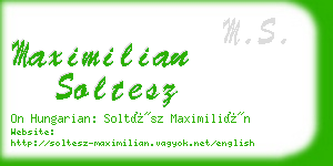 maximilian soltesz business card